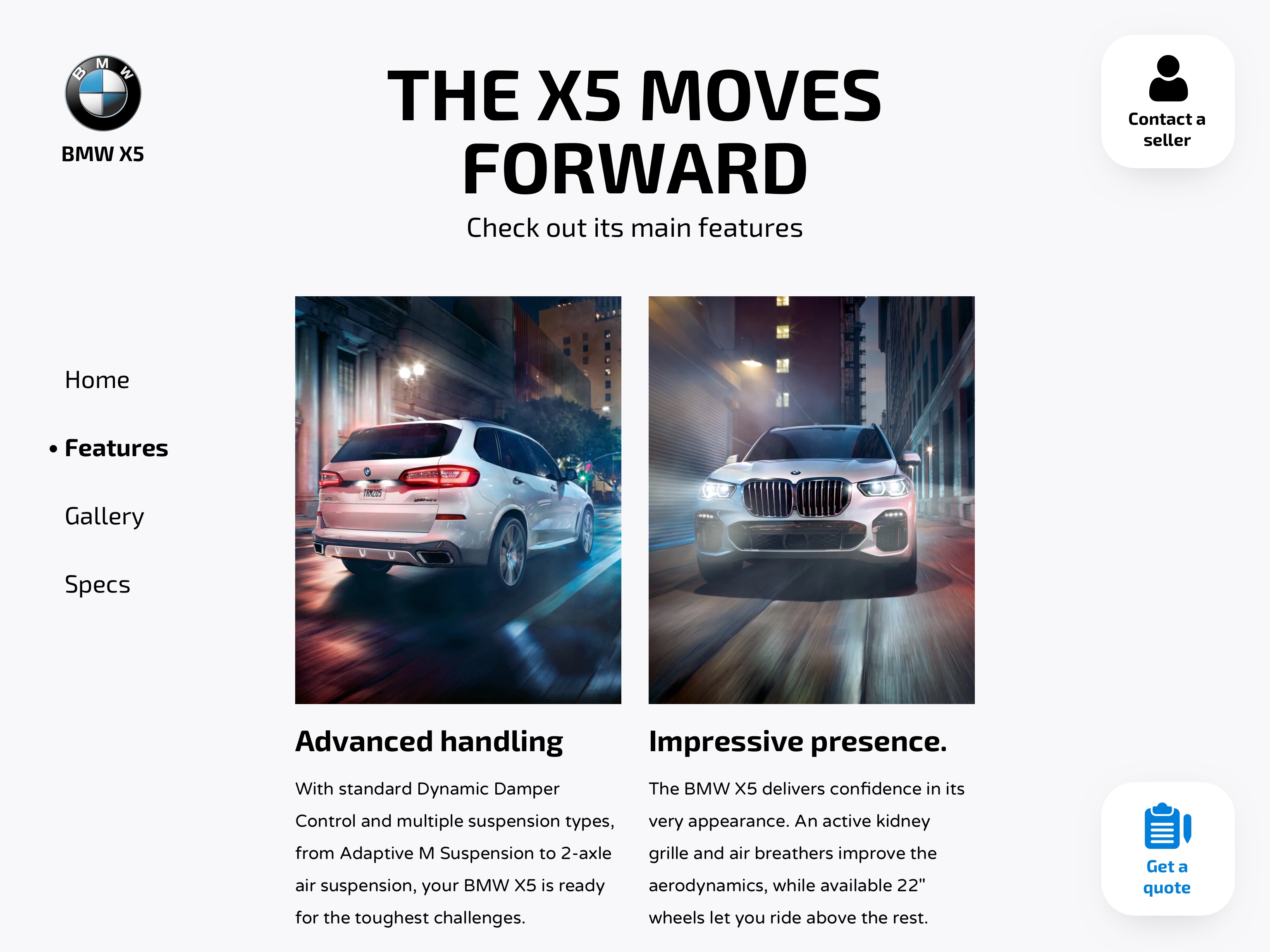 'Feature' screen of Kiosk app.