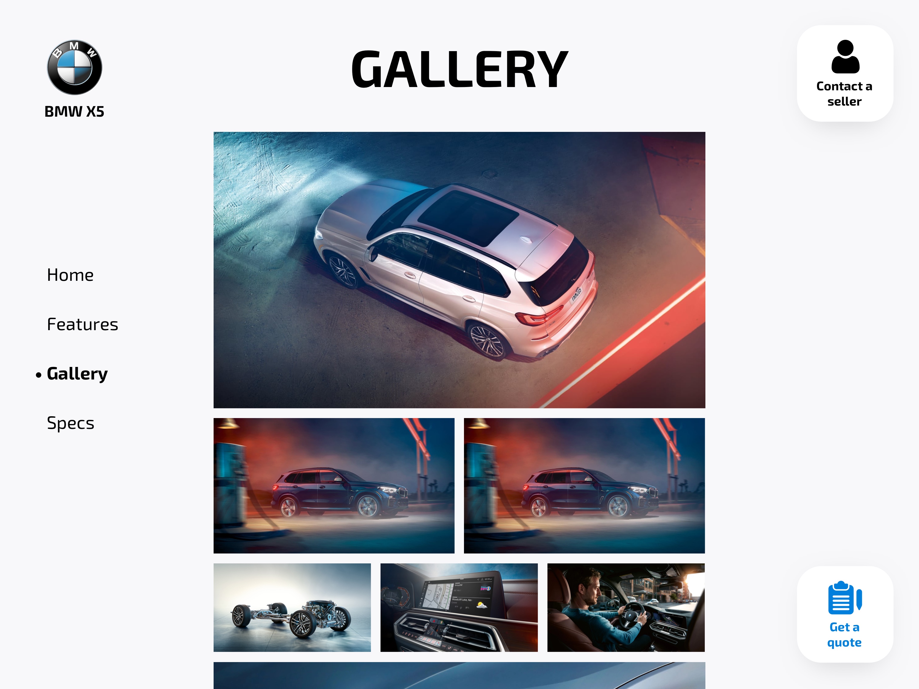 'Gallery' screen of Kiosk app.